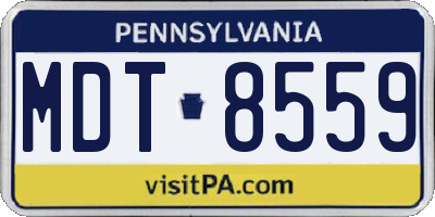 PA license plate MDT8559