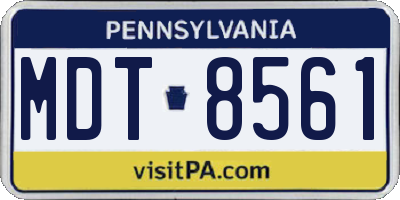 PA license plate MDT8561