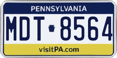 PA license plate MDT8564