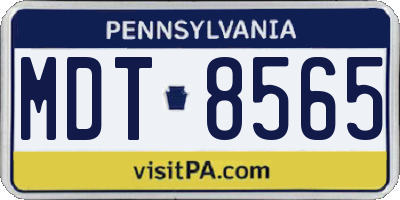 PA license plate MDT8565