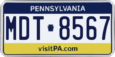 PA license plate MDT8567