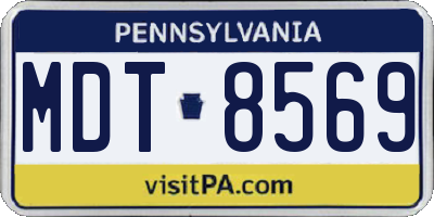 PA license plate MDT8569
