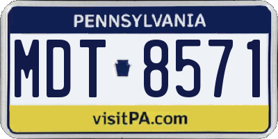 PA license plate MDT8571