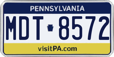 PA license plate MDT8572