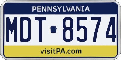 PA license plate MDT8574