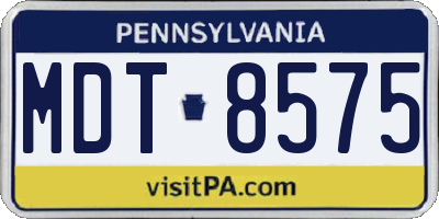 PA license plate MDT8575