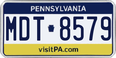 PA license plate MDT8579