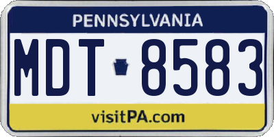 PA license plate MDT8583
