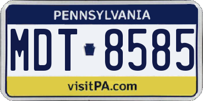 PA license plate MDT8585