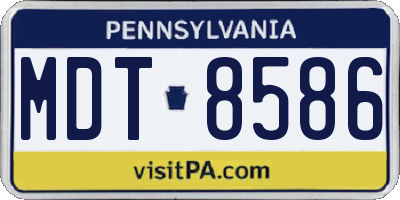 PA license plate MDT8586
