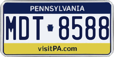 PA license plate MDT8588