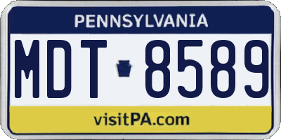 PA license plate MDT8589