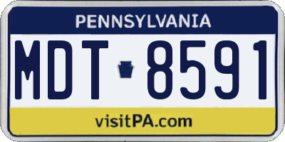 PA license plate MDT8591