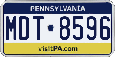 PA license plate MDT8596