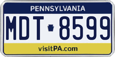 PA license plate MDT8599