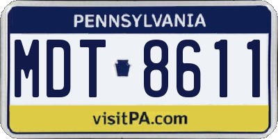 PA license plate MDT8611