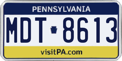 PA license plate MDT8613