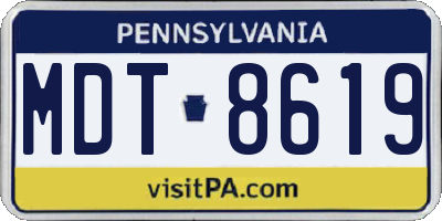 PA license plate MDT8619