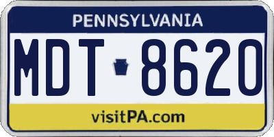 PA license plate MDT8620