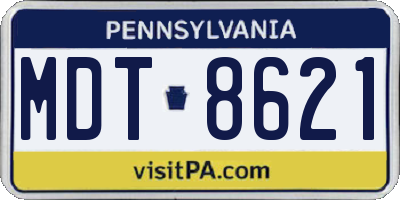 PA license plate MDT8621