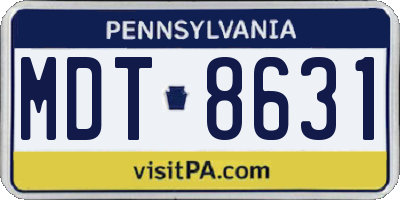 PA license plate MDT8631