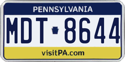 PA license plate MDT8644