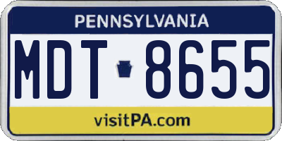 PA license plate MDT8655