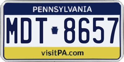 PA license plate MDT8657