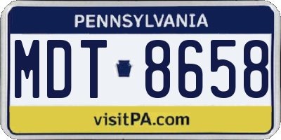 PA license plate MDT8658