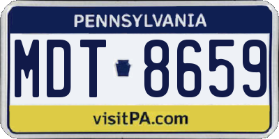 PA license plate MDT8659