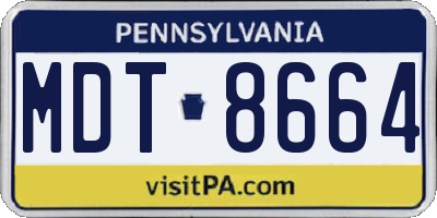 PA license plate MDT8664