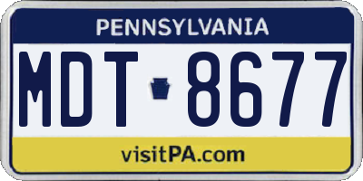 PA license plate MDT8677