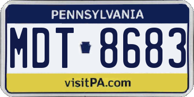 PA license plate MDT8683
