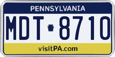 PA license plate MDT8710