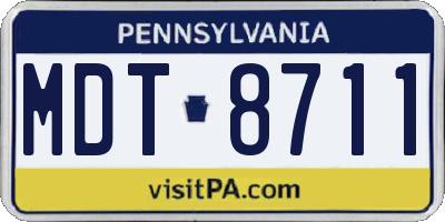 PA license plate MDT8711