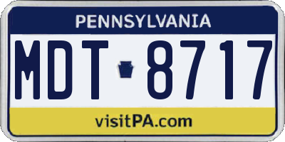 PA license plate MDT8717