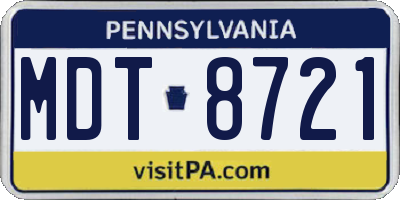 PA license plate MDT8721
