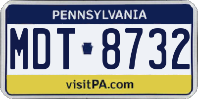 PA license plate MDT8732