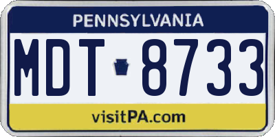 PA license plate MDT8733