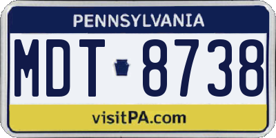 PA license plate MDT8738