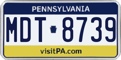 PA license plate MDT8739
