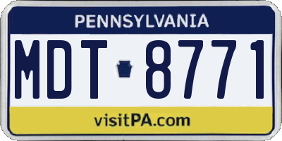 PA license plate MDT8771
