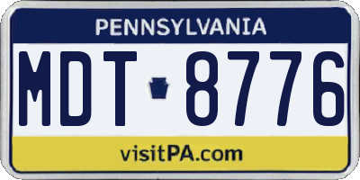 PA license plate MDT8776