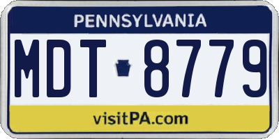 PA license plate MDT8779