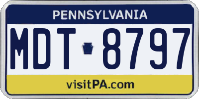PA license plate MDT8797