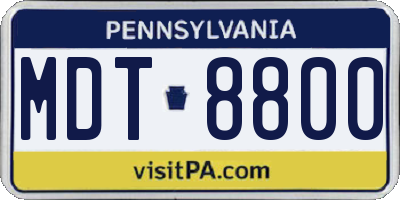 PA license plate MDT8800