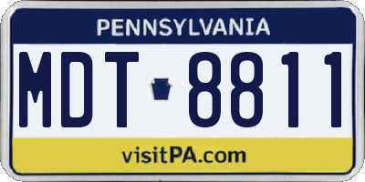 PA license plate MDT8811