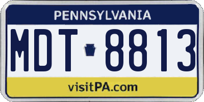PA license plate MDT8813