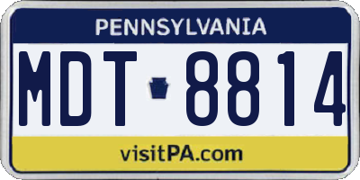 PA license plate MDT8814