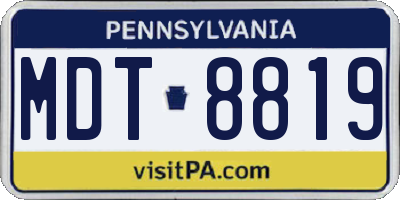PA license plate MDT8819
